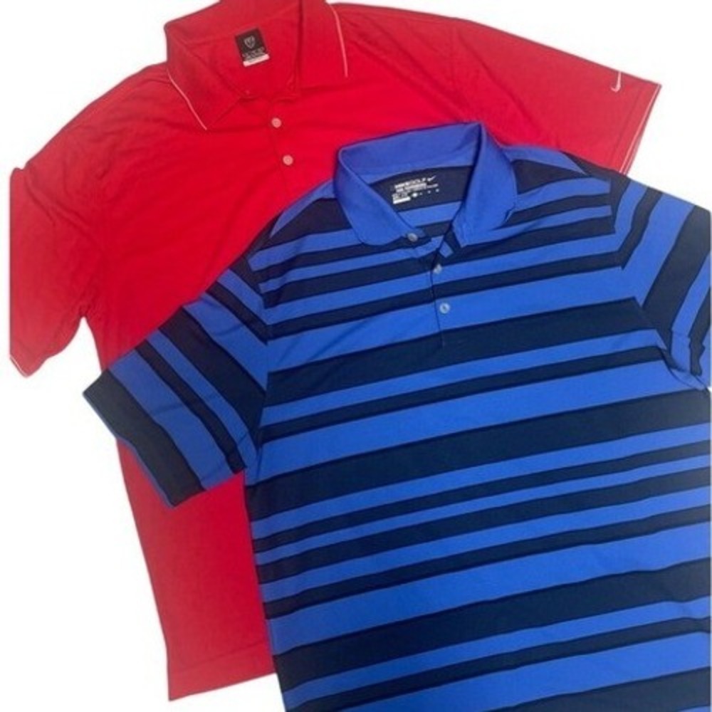 Nike Dri Fit Golf Performance Embroidered Logo Polo Shirt Bundle Mens XL